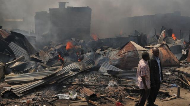 L'incendie du marché Gikomba à Nairobi en octobre 2017 (illustration).