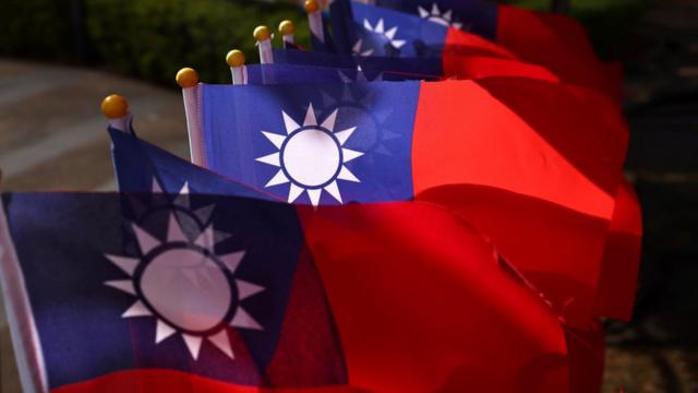 Taiwan flags can be seen at a square ahead of the national day celebration in Taoyuan, Taiwan, October 8, 2021. REUTERS/Ann Wang