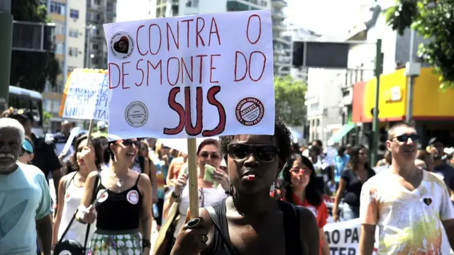 Protesto contra desmonte do SUS