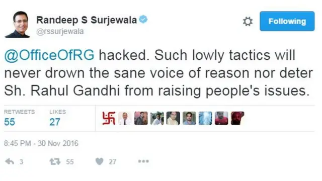 रणदीप सुरजेवाला का ट्वीट