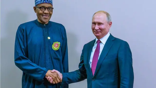 Muhammdu Buhari na Vladmir Putin