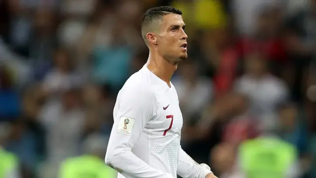 Cristiano Ronaldo of Portugal reacts after the FIFA World Cup 2018 round of 16 soccer match between Uruguay and Portugal in Sochi, Russia, 30 June 2018.