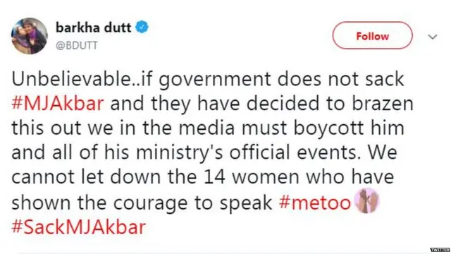 बरखा दत्त का ट्वीट