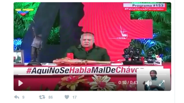 Diosdado Cabello hablando por televisión.