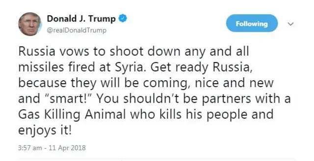 ترامب لروسيا: استعدي لاستقبال الصواريخ الذكية الجميلة الحديثة