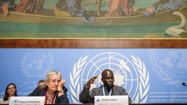 Francoise Hampton na Doudou Diene, bashikiriza icegeranyo ku Burundi bari i Geneve itariki 05/09/2018