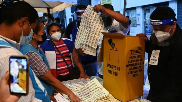 Conteo de votos en El Salvador.