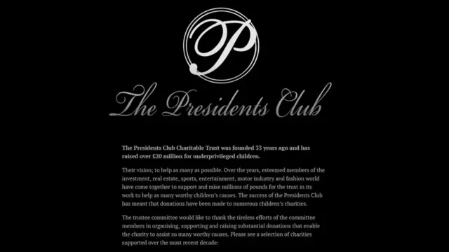 Comunicado do The Presidents Club