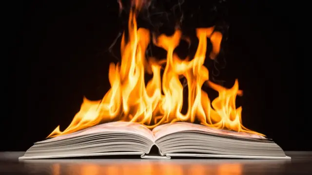 Buku dibakar