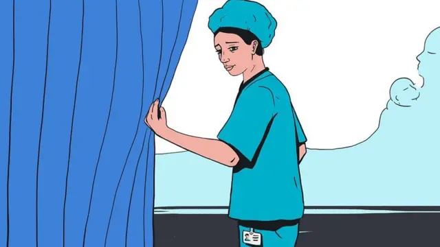 Bidan menyibak tirai