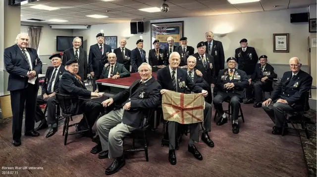2018년 2월 한 자리에 모인 영국군 6.25 전쟁 참전용사들