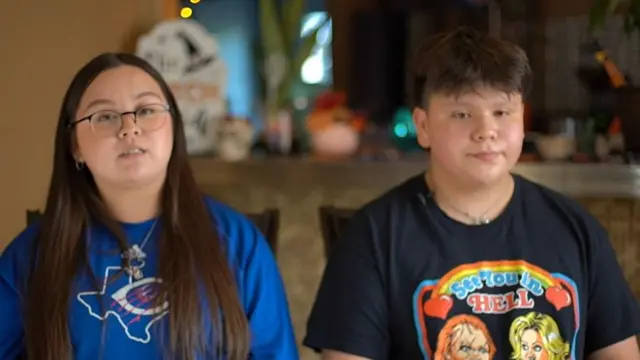 Cassandra y Pedro Morales, estudiantes de la secundaria Jefferson