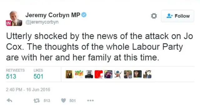 Jeremy Corbyn's tweet