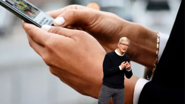 Tim Cook durante el evento de Apple