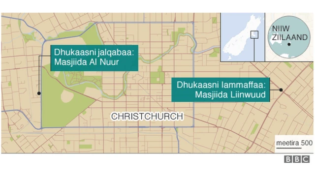 Kaartaa masjiidota Niw Ziilaand haleelaman