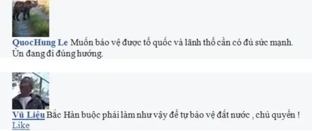 Bình luận trên Facebook của BBC Tiếng Việt