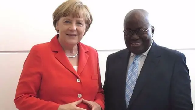 Merkel akiwa na Rais wa Ghana Nana Akufo-Addo katika ziara aliyoimaliza nchini humo hivi karibuni