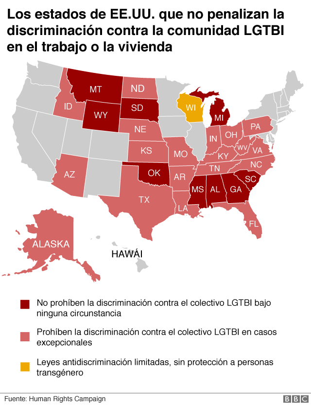 El Mapa Que Muestra Los Estados De Eeuu En Los Que Te Pueden Despedir O Echar De Casa Si Eres 5901