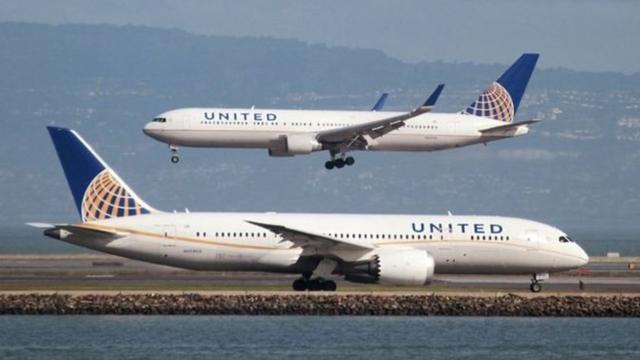 Foto genérica de aviones de United Airlines