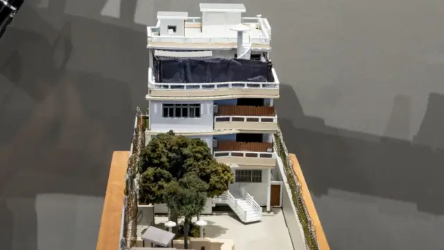 Une maquette du bâtiment où se cachait Al-Zawahiri.