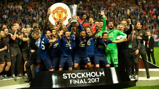 Jugadores del Manchester United celebrando