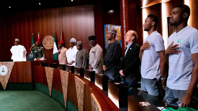 Buhari da 'yan wasan Super Eagles