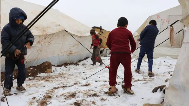 سیل در اردوگاه آوارگان سوری