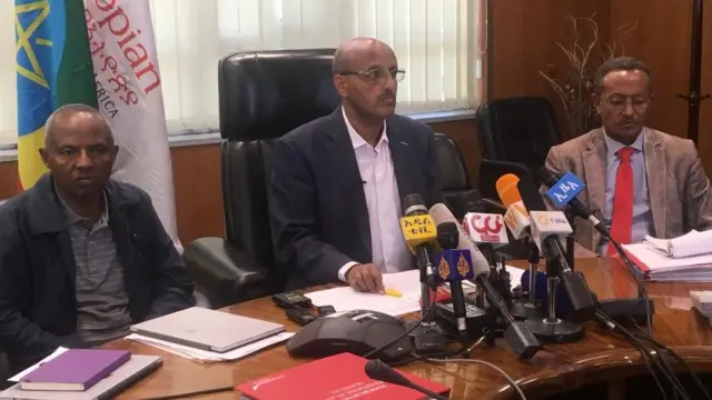 ዋና ፈፃሚ ስራሕ መገዲ ኣየር ኢትዮጵያ ኣቶ ተወልደ ወልደማርያም ብዛዕባ እቲ ሓደጋ መግለፂ ክህብ ከሎ