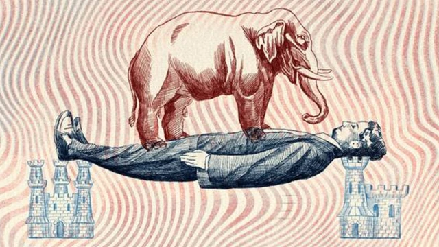 Ilustração365bet appum elefante, um homem deitado e duas torres