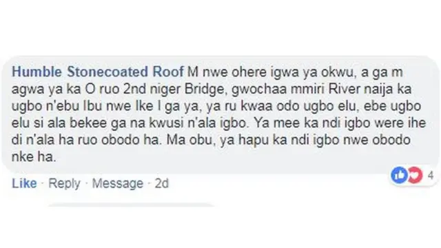 Humble Stonecoated Roof chọrọ ka Buhari tinye anya n'ịrụ ihe ndị dị na mpaghara ọwụwa-anyanwụ