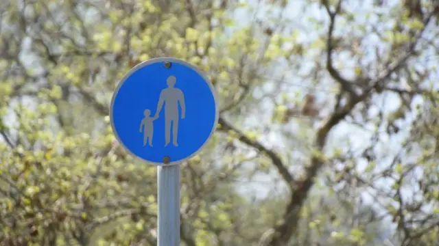 Señal de un adulto y un niño