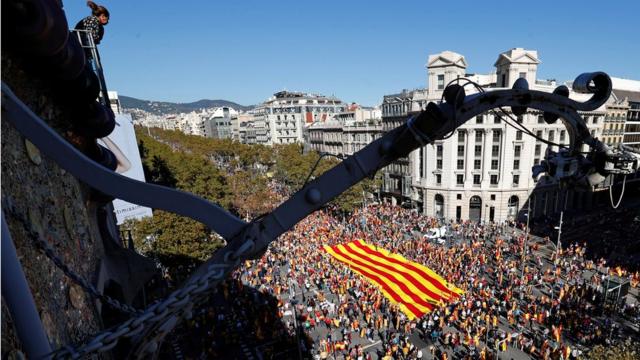 акция протеста в Барселоне
