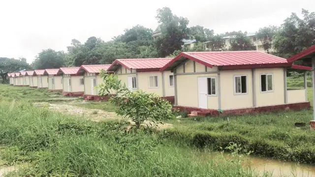 রাখাইন প্রদেশে ভারতের বানিয়ে দেওয়া বাড়ির সারি