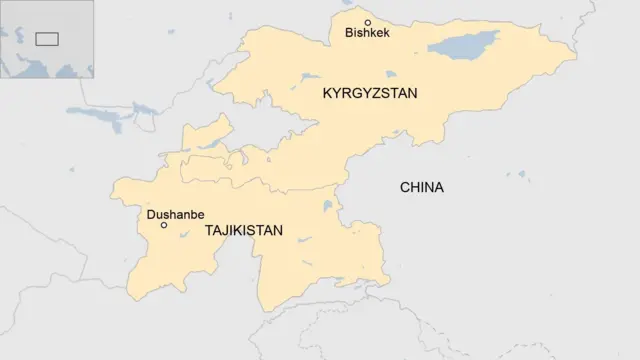 Peta Kirgistan dan Tajikistan