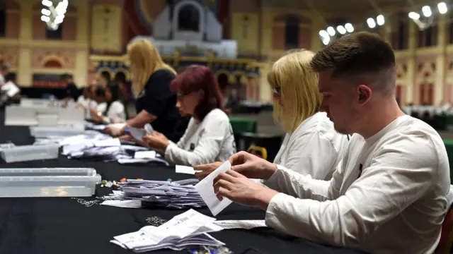 Recuento de votos de las elecciones británicas