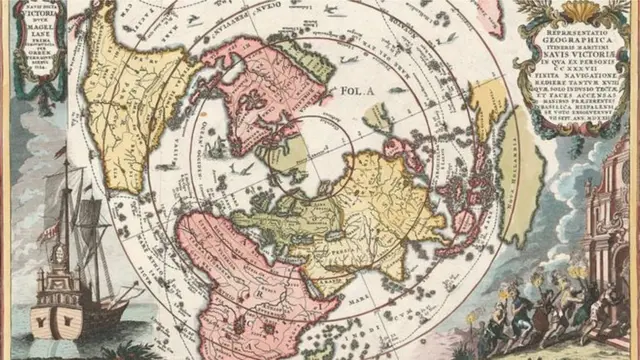 Mapa mundi desenhado na Idade Média