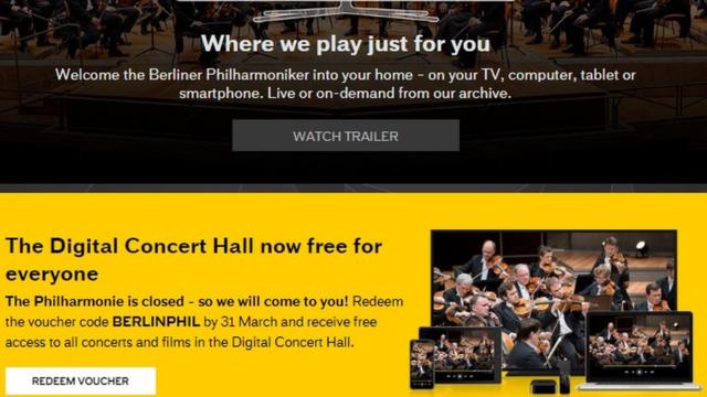 독일 베를린 필하모닉 오케스트라는 코로나19로 모든 공연을 취소하는 대신 디지털 콘서트 홀을 무료로 열었다