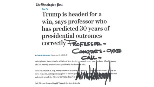 Farriinta Mr Trump uu u diray Allan Lichtman