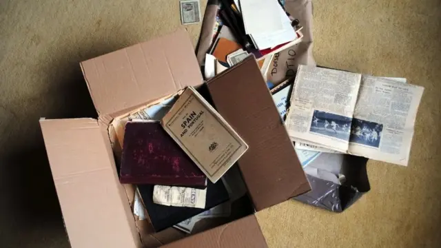 David Wilkins won the memorabilia box in an online auction