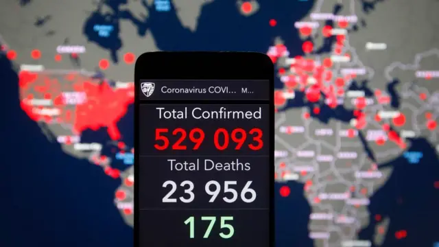 Mapa de casos y víctimas del coronavirus.
