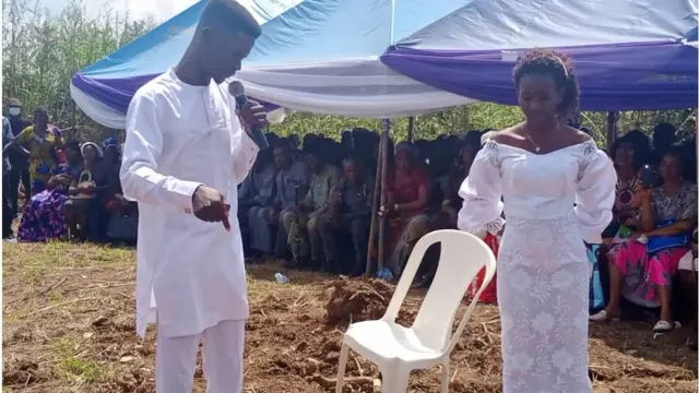 Victor and im sister for di burial of dia papa