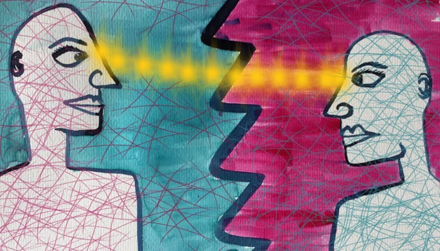 Gambar yang mengilustrasikan 'menjalin hubungan dengan pandangan'