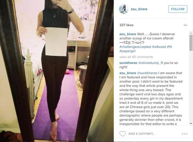 Chinese A4 waist challenge a paper thin excuse for online body shaming of  women