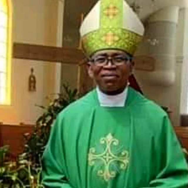 Quote card. Archbishop Anthony Obinna: "I have had to safeguard some of the couples from the violence of their parents and relatives"