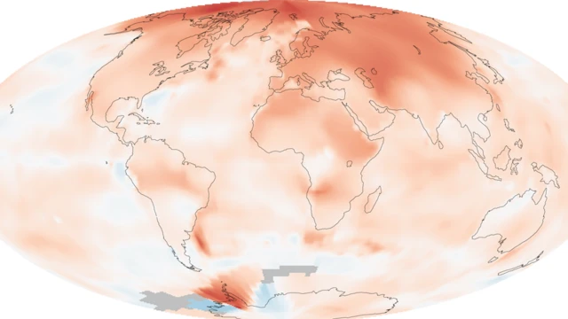 Gráfico de anomalías climáticas que muestra un mayor aumento de temperatura en el Ártico
