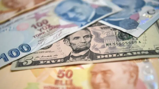 Dolar ve TL banknotları