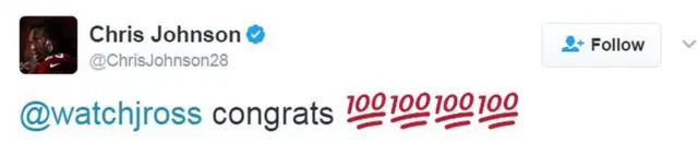 क्रिस जॉनसन का ट्वीट