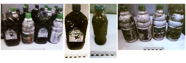 Botellas con sangre de grado