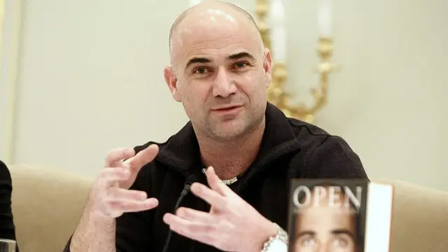Agassi durante la gira de presentación de su libro en Berlín en 2009.