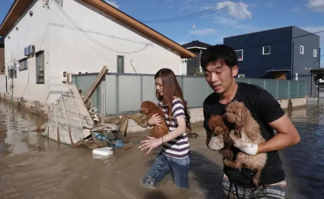 Inundaciones en Kurashiki.
